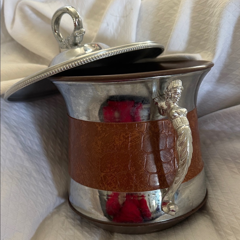 Rare Vintage Mermaid and faux crocodile leather ice bucket barware. - Picture 3 of 12